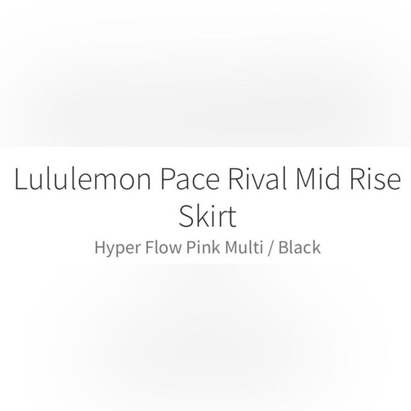 Lululemon Pace Rival Mid Rise Skirt Hyper Flow Pink Multi / Black - Picture 5 of 16